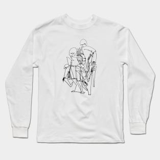 Abstract Bodies Drawing Improvisation #7 Long Sleeve T-Shirt